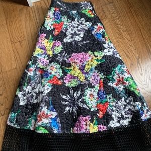 GRACIA ORGANZA FLORAL PRINT SKIRT MULTI COLOR